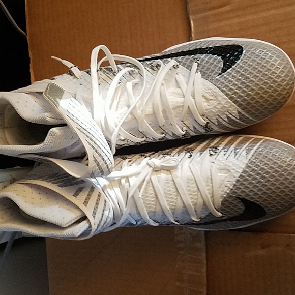 Nike Force Lunarbeast Elite TD Football Cleats Size 14.5 White/Silver 779422-100 - Picture 3 of 12